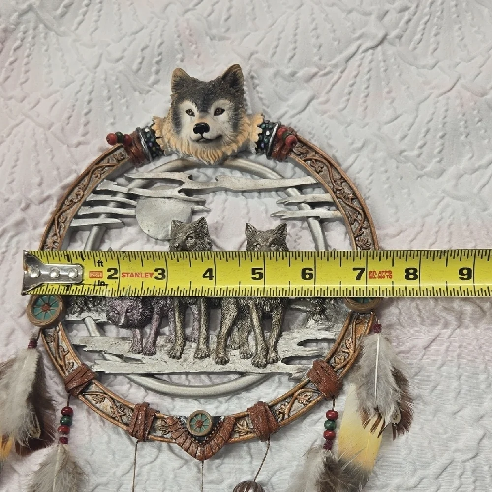 The Bradford Exchange Wolf Dreamcatcher with Feathers - Brown and Gray